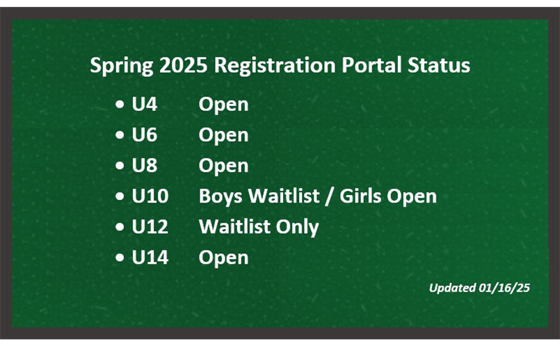 Spring 2025 Registration Portal Status