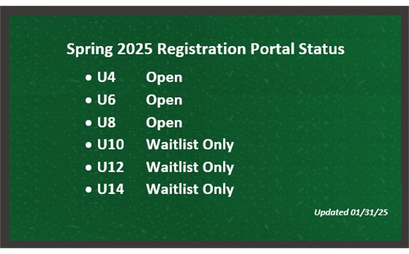 Spring 2025 Registration Portal Status